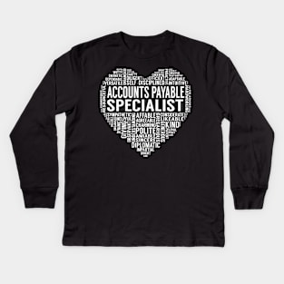 Accounts Payable Specialist Heart Kids Long Sleeve T-Shirt